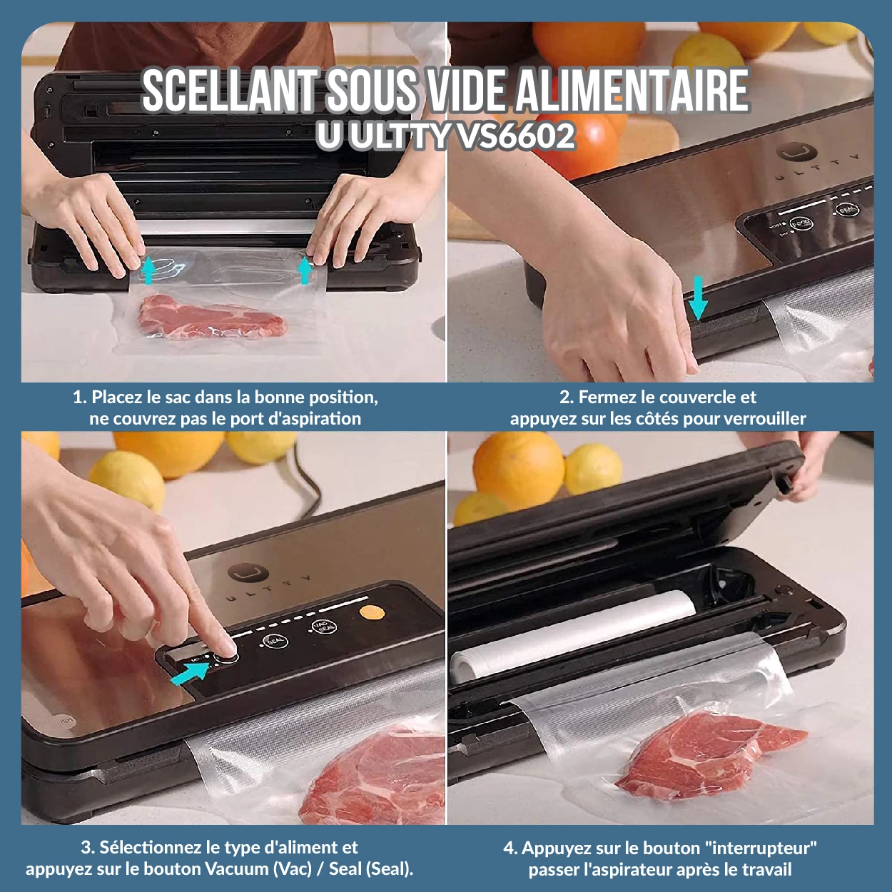 Scellant sous vide alimentaire